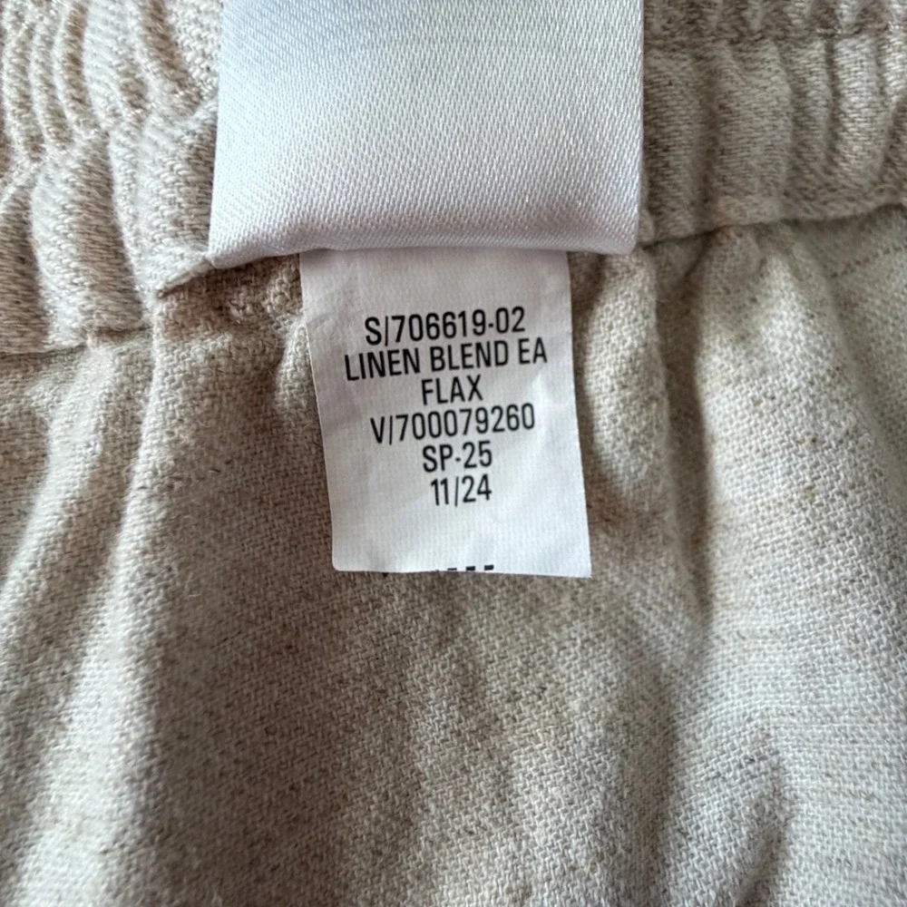 Banana Republic Straight High-Rise Linen Blend Pants Flax Beige Women's M